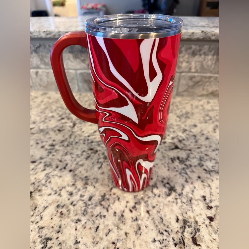Swig Red and White Swirl Tumbler